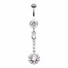 Dangling Gem Drop Belly Button Ring-WildKlass Jewelry