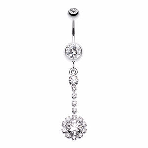 Dangling Gem Drop Belly Button Ring-WildKlass Jewelry