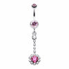 Dangling Gem Drop Belly Button Ring-WildKlass Jewelry