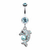 Sparkling Dolphin Belly Button Ring-WildKlass Jewelry