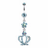 Flower Crown Sparkle Belly Button Ring-WildKlass Jewelry