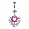 Sparkling Precious Heart Belly Button Ring-WildKlass Jewelry