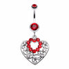 Sparkling Precious Heart Belly Button Ring-WildKlass Jewelry