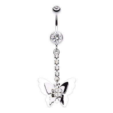 Shining Butterfly Belly Button Ring-WildKlass Jewelry