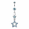 Layered Star Sparkle Belly Button Ring-WildKlass Jewelry