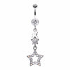Layered Star Sparkle Belly Button Ring-WildKlass Jewelry