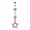 Layered Star Sparkle Belly Button Ring-WildKlass Jewelry