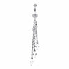 Shimmering Lightning Bolt Chain Cross Belly Button Ring-WildKlass Jewelry