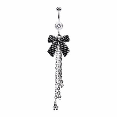 Bow-Tie Tassel Belly Button Ring-WildKlass Jewelry
