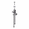 Bow-Tie Gem Drop Belly Button Ring-WildKlass Jewelry