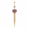 Golden Leopard Heart Tassel Belly Button Ring-WildKlass Jewelry