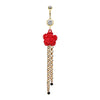 Beautiful Full Bloom Rose Gem Drop Belly Button Ring-WildKlass Jewelry