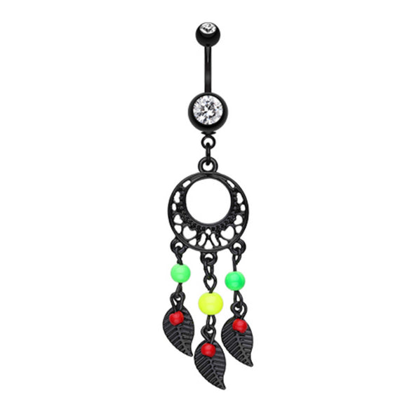 Blackline Enchanted Loop Dream Catcher Belly Button Ring-WildKlass Jewelry