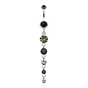 Crystalline Droplets Fall Belly Button Ring-WildKlass Jewelry