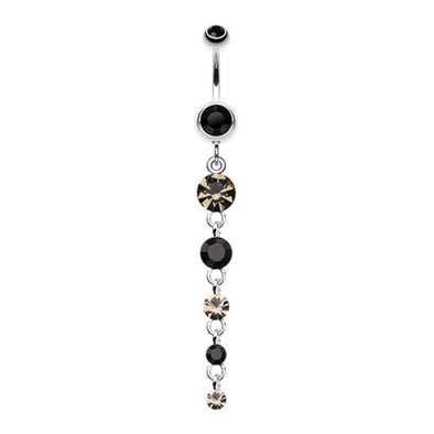 Crystalline Droplets Fall Belly Button Ring-WildKlass Jewelry