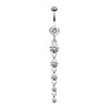 Crystalline Droplets Fall Belly Button Ring-WildKlass Jewelry
