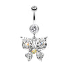Luminous Butterfly Glam Belly Button Ring-WildKlass Jewelry