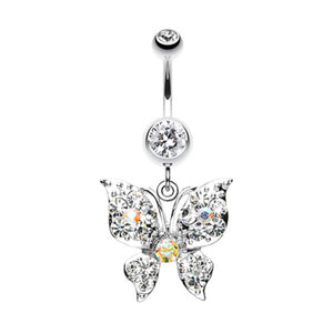 Luminous Butterfly Glam Belly Button Ring-WildKlass Jewelry