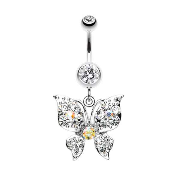 Luminous Butterfly Glam Belly Button Ring-WildKlass Jewelry
