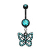 Blackline Butterfly Belly Button Ring-WildKlass Jewelry