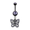 Blackline Butterfly Belly Button Ring-WildKlass Jewelry