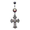 Blackline Opulent Cross Belly Button Ring-WildKlass Jewelry