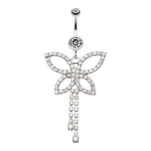 Classic Butterfly Sparkle Belly Button Ring-WildKlass Jewelry