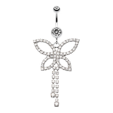 Classic Butterfly Sparkle Belly Button Ring-WildKlass Jewelry