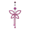 Classic Butterfly Sparkle Belly Button Ring-WildKlass Jewelry