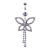 Classic Butterfly Sparkle Belly Button Ring-WildKlass Jewelry
