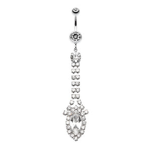 Marquise Chandelier Belly Button Ring-WildKlass Jewelry