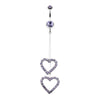Shimmering Heart Flow Belly Button Ring-WildKlass Jewelry