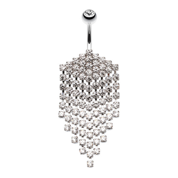 Shimmering Chandelier Drape Belly Button Ring-WildKlass Jewelry