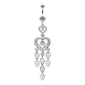 Heart Chandelier Belly Button Ring-WildKlass Jewelry