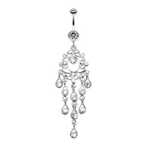 Classic Chandelier Sparkle Belly Button Ring-WildKlass Jewelry