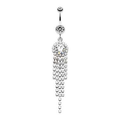 Elegant Chandelier Sparkle Belly Button Ring-WildKlass Jewelry