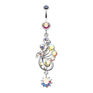 Elegant Journey Vine Swirl Belly Button Ring-WildKlass Jewelry