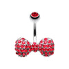 Multi Gem Sparkle Bow-Tie Belly Button Ring-WildKlass Jewelry