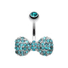 Multi Gem Sparkle Bow-Tie Belly Button Ring-WildKlass Jewelry