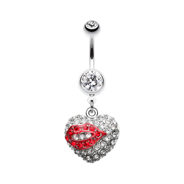 Sexy Lip Glam Heart Belly Button Ring-WildKlass Jewelry