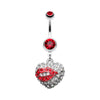 Sexy Lip Glam Heart Belly Button Ring-WildKlass Jewelry