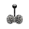 Blackline Multi Gem Bow-Tie Belly Button Ring-WildKlass Jewelry