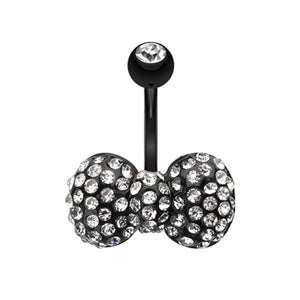 Blackline Multi Gem Bow-Tie Belly Button Ring-WildKlass Jewelry