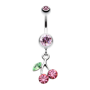 Lucky Cherry Belly Button Ring-WildKlass Jewelry