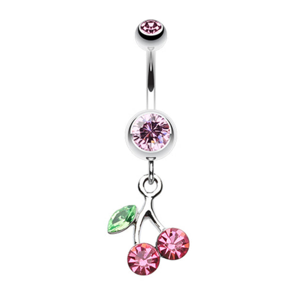 Lucky Cherry Belly Button Ring-WildKlass Jewelry