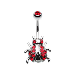 Gleaming Lady Bug Belly Button Ring-WildKlass Jewelry