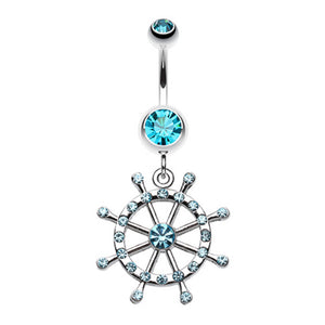 Classic Boat Anchor Wheel Belly Button Ring-WildKlass Jewelry
