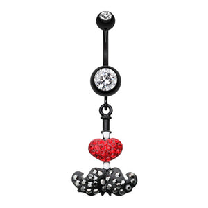 Glistening Love Mustache Belly Button Ring-WildKlass Jewelry