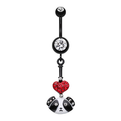 Adorable Heart Puppy Belly Button Ring-WildKlass Jewelry