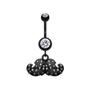 Glam Mustache Belly Button Ring-WildKlass Jewelry
